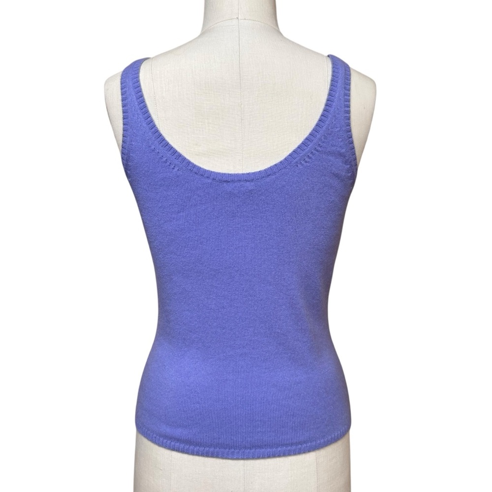 Bloomingdale’s Collection Fifty Nine Cashmere Tank Top Y2K Knit  S Preppy Layers - Picture 2 of 9